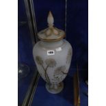 A 20th Century Murano opaque glass vase with cover, floral gilt decoration, 52cm high