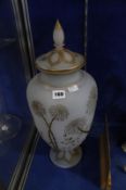 A 20th Century Murano opaque glass vase with cover, floral gilt decoration, 52cm high