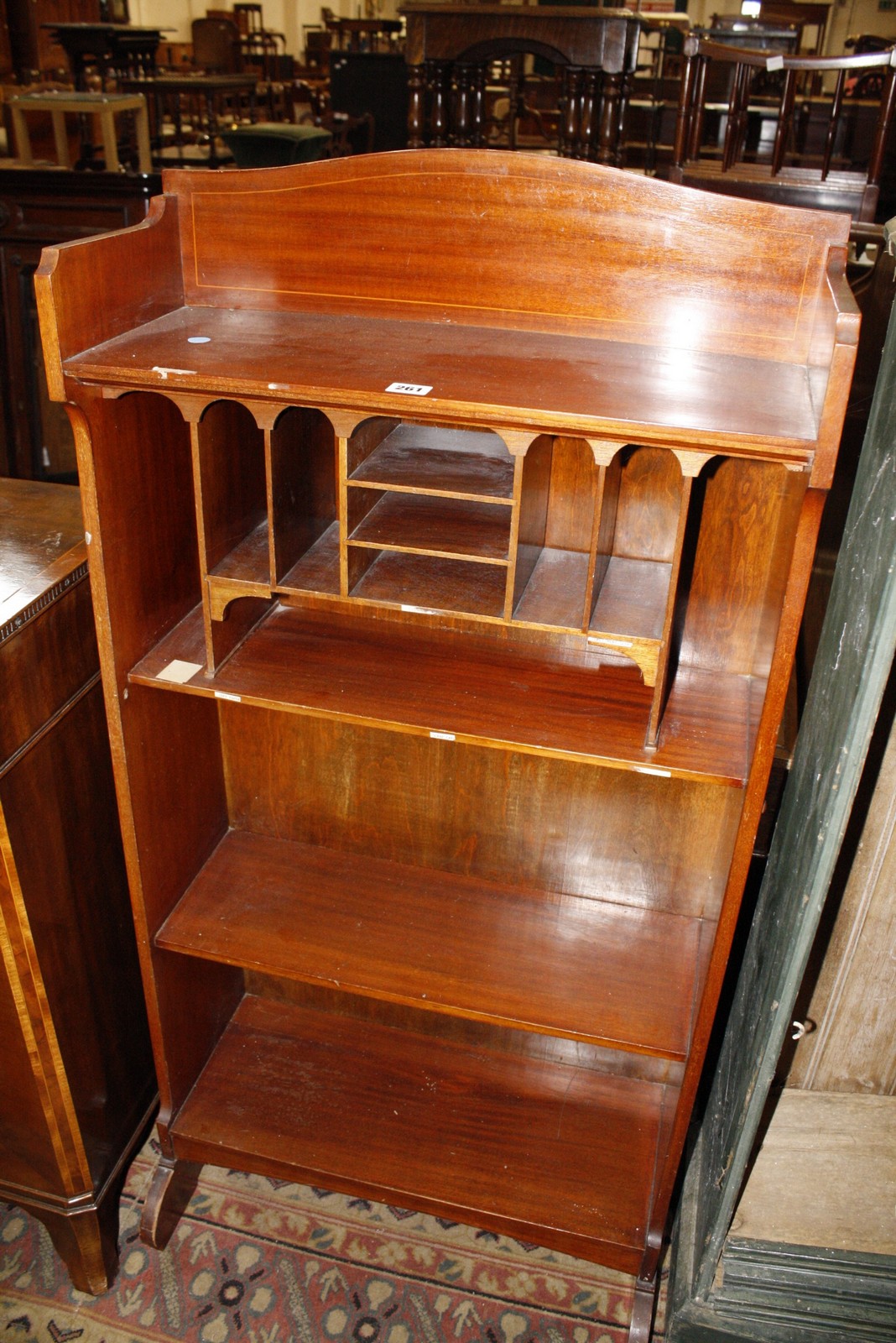 A 20th Century mahogany stand fitted for stationary 61cm wide Best Bid