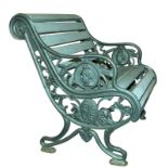 [Queen Victoria] A painted cast iron small garden bench, comemmorating the 'Royal Jubilee 1887',