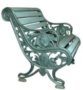 [Queen Victoria] A painted cast iron small garden bench, comemmorating the 'Royal Jubilee 1887',