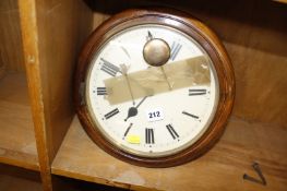 A Victorian mahogany wall clock, 33cm in diameter