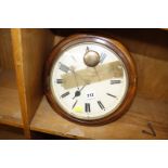 A Victorian mahogany wall clock, 33cm in diameter