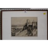 Malcolm Osborne 'The Fortress, Carcassone' Engraving Signed in pencil to the margin 25cm x 34cm; A