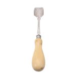 A Victorian silver and ivory stilton scoop by Martin, Hall & Co  A Victorian silver and ivory