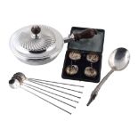 A small collection of silver and silver coloured items, comprising  A small collection of silver and