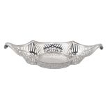A late Victorian silver elongated quatrefoil basket by Elkington & Co  A late Victorian silver