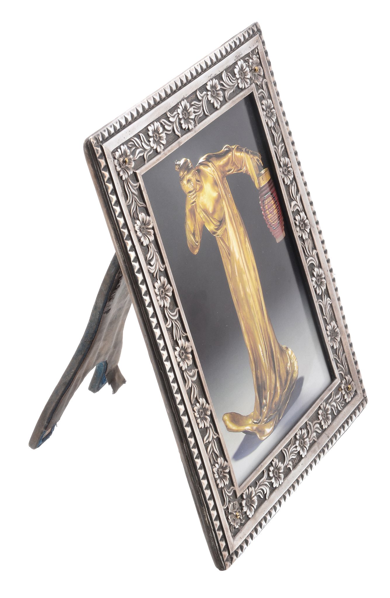A Victorian silver mounted photo frame by Samuel Jacob, London 1896  A Victorian silver mounted