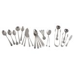 A collection of silver flatware, to include  A collection of silver flatware,   to include: a George