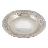 An Italian hammered silver covered large dish by Forte Argenteria, Florence  An Italian hammered