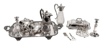 A collection of silver plated items, comprising  A collection of silver plated items,