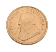 South Africa, gold Krugerrand 1974. Extremely fine, trace of sticker to reverse