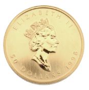 Canada, Elizabeth II, gold 50-Dollars 1998. Extremely fine