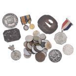 A small mixed lot, including a silver Marriage Semper medal, after Louis-Oscar Roty, inscribed to