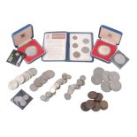 Predecimal British coins including pre-1947 Half Crowns (37), Florins (20), Shillings (50),