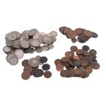 British coins, a small quantity, 19th and 20th century silver, some better grades, Victorian copper