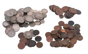 British coins, a small quantity, 19th and 20th century silver, some better grades, Victorian copper