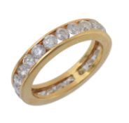 A diamond eternity ring, the brilliant cut diamonds, approximately 1.76 carats total, in channel