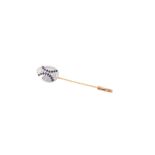 An 18 carat gold diamond and sapphire stick pin by Theo Faberge, the egg shaped panel set with