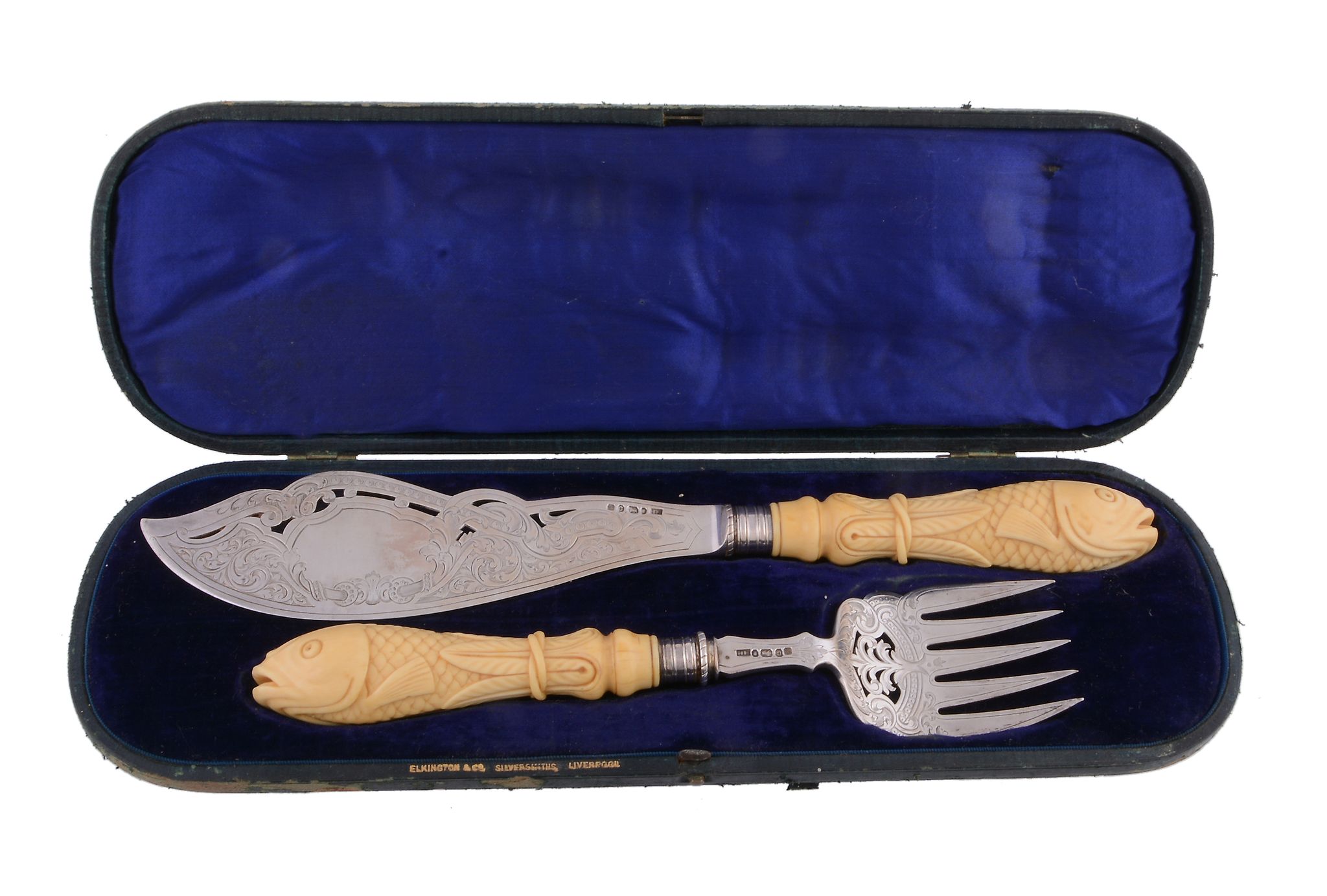 A cased pair of Victorian silver fish servers by Harrison Brothers & Howson, Sheffield 1846,