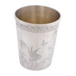 An English provincial silver tapered beaker by Josiah Williams & Co. of Bristol, Exeter 1879,