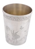 An English provincial silver tapered beaker by Josiah Williams & Co. of Bristol, Exeter 1879,