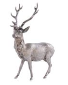 A silver model of a stag by SMD Castings, London 1972, standing, 15cm(6in) high, 255g (8.2 oz)