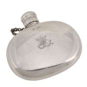A Victorian silver oblong spirit flask by William Summers, London 1878, the screw-on cover with a