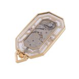 Cartier, an Art Deco 18 carat gold and rock crystal pendant watch,   no. 29804, circa 1930, manual