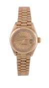 Rolex, Oyster Perpetual Datejust, ref. 69000A, a lady's 18 carat gold bracelet wristwatch,   no.