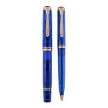 Pelikan, Blue Ocean, a limited edition fountain pen and ball point pen,   no. 0411/5000, the
