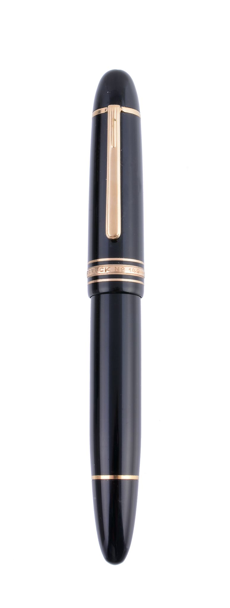 Montblanc, Meisterstuck 149, a black resin fountain pen,   the cap with gold plated clip and cap - Image 2 of 3