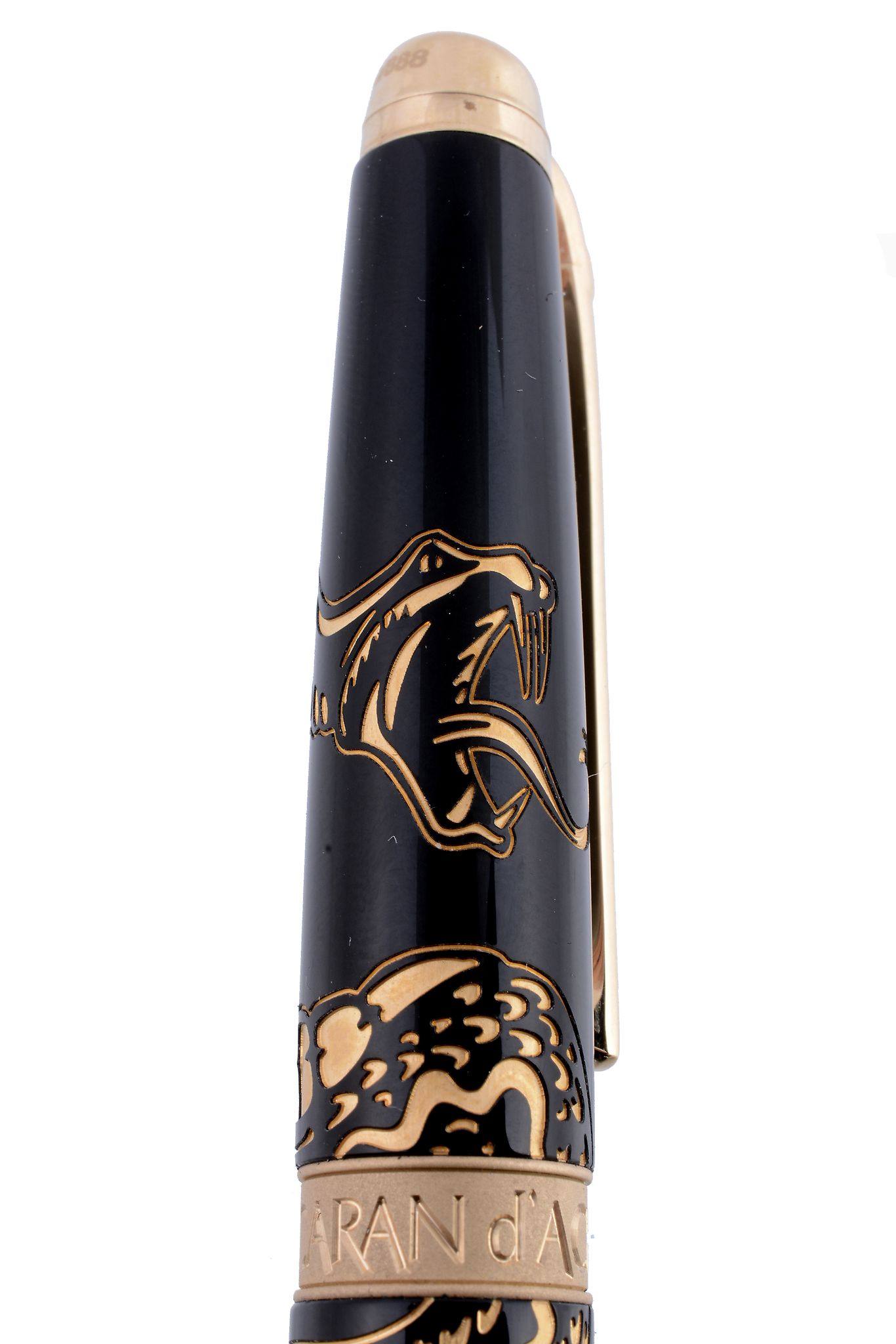 Caran d¬he, Year of The Snake, a limited edition fountain pen,   the black lacquer cap and barrel - Image 3 of 4