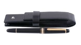 Montblanc, Meisterstuck Pix, a black resin fountain pen,   the cap with a gold plated clip and cap