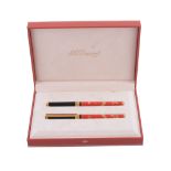 S. T. Dupont, Hong Kong 1997, a limited edition laque de chine fountain pen and ball point pen,