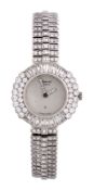 Chopard, a lady's 18 carat white gold and diamond quartz bracelet watch,   quartz movement, 7