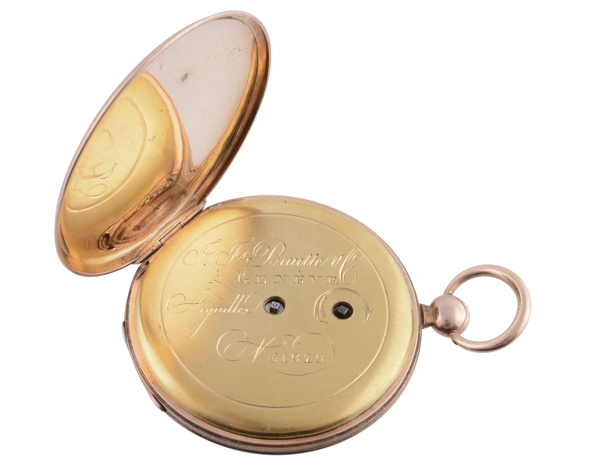 J. F. Bautte  &  Co., an 18 carat gold slim open face pocket watch,   no. 51979, circa 1830, - Image 3 of 4