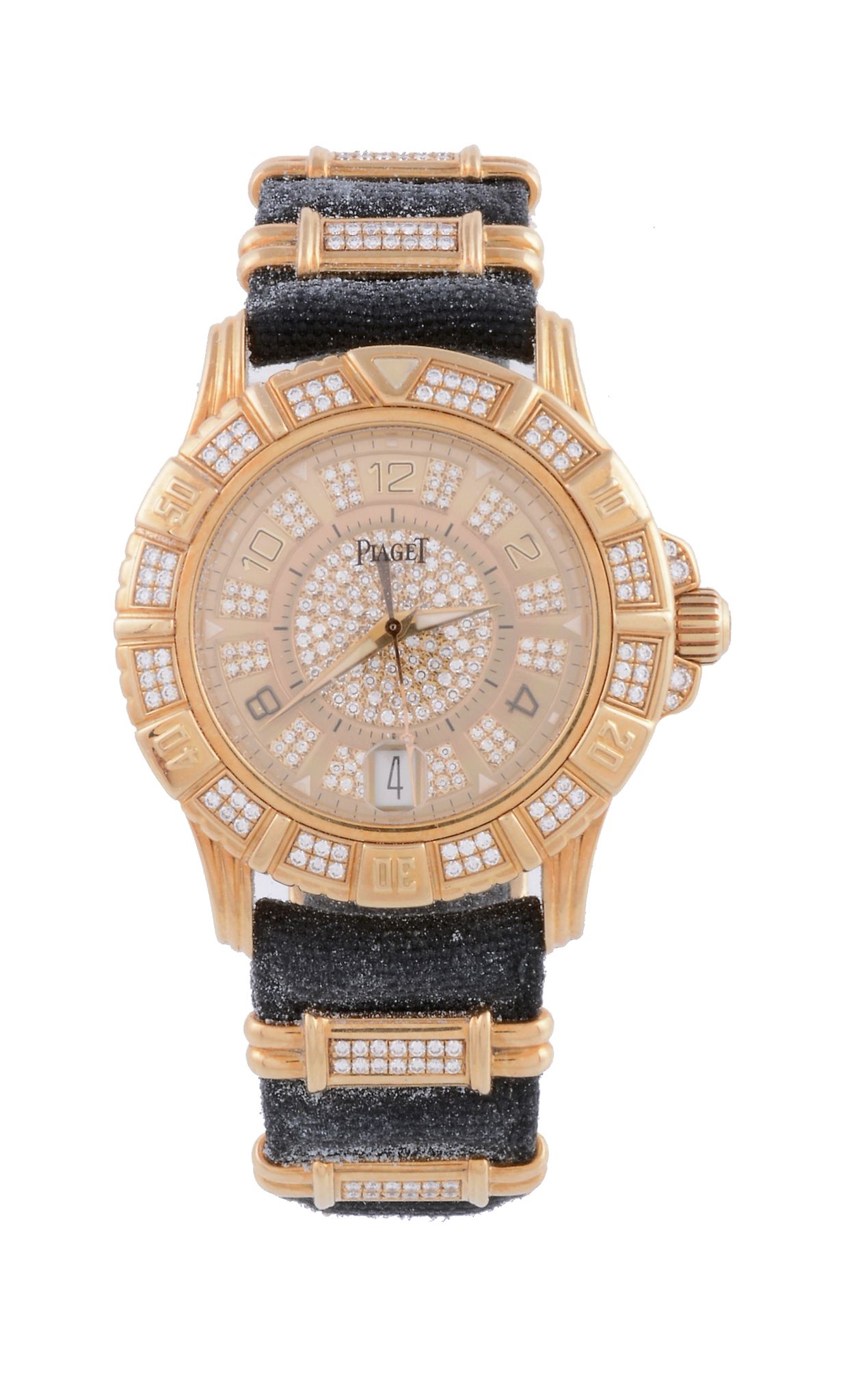 Piaget, Polo Key Largo, ref. 25025, an 18 carat gold and diamond wristwatch,   no. 812159, circa