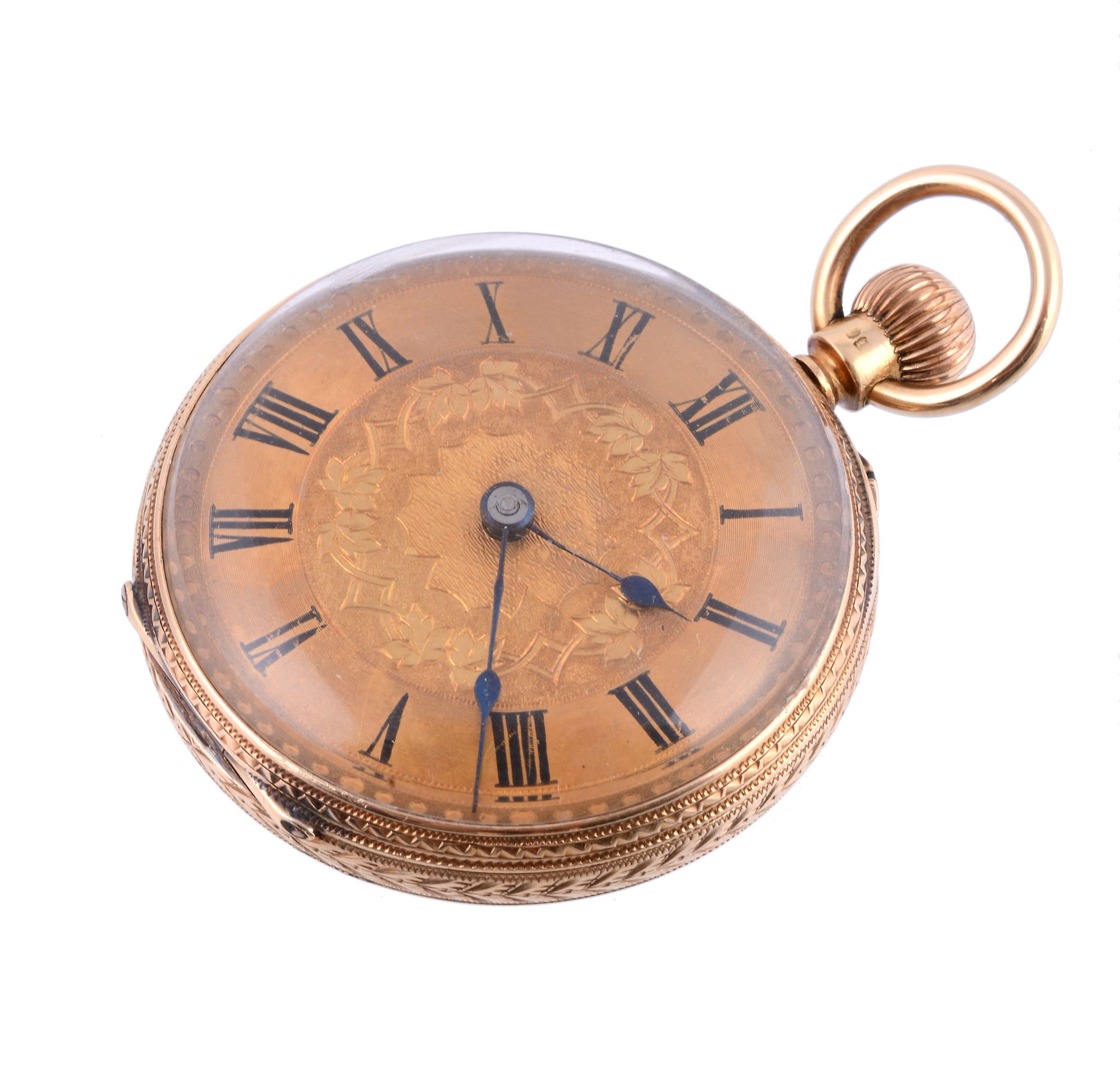 A. Lindrea, an 18 carat gold open face pocket watch,   no. 4412, hallmarked London 1883, full plate