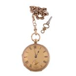 Gaydon, Barnstaple, an 18 carat gold open face pocket watch,   no. 1554, hallmarked London 1874,