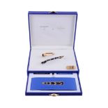 Waterman, Boucheron, a limited edition blue resin and gold filigree fountain pen,   no. 0771/3741,