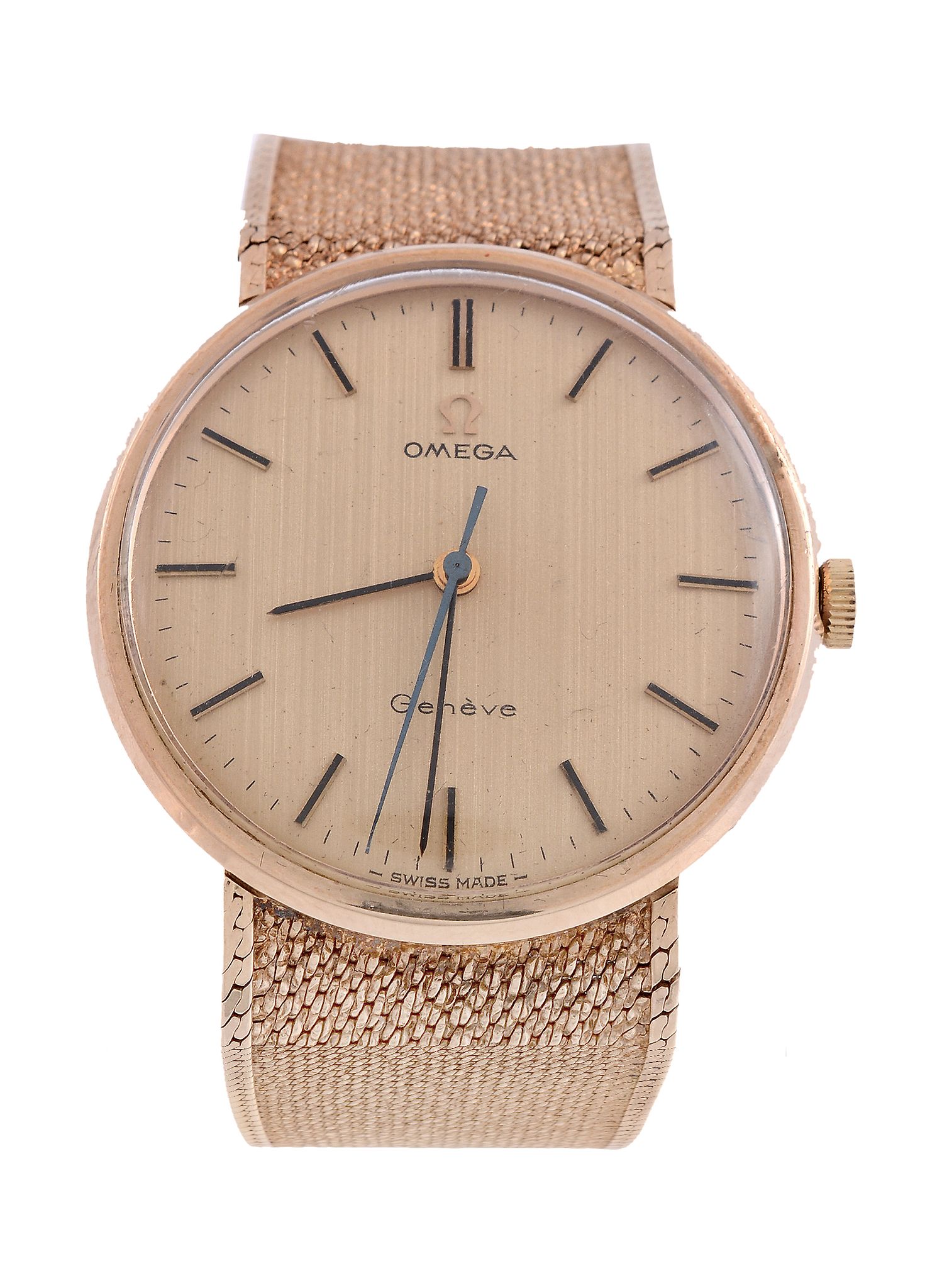 Omega, ref. 331/25410, a 9 carat gold centre seconds bracelet watch,   hallmarked Birmingham 1972,