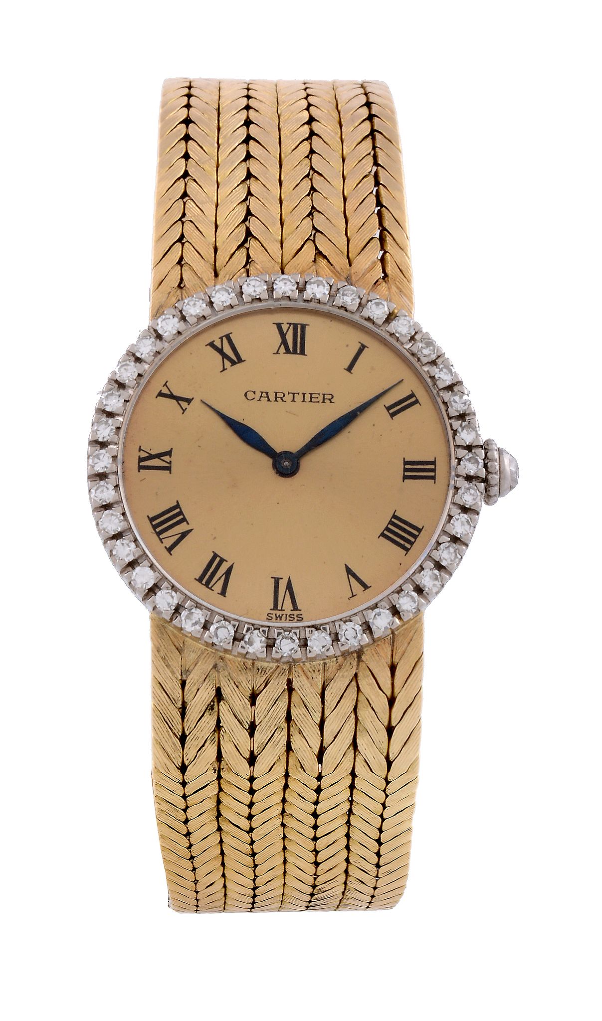 Cartier, ref. 37236, a lady's 18 carat gold and diamond bracelet wristwatch,   no. 926E3, circa