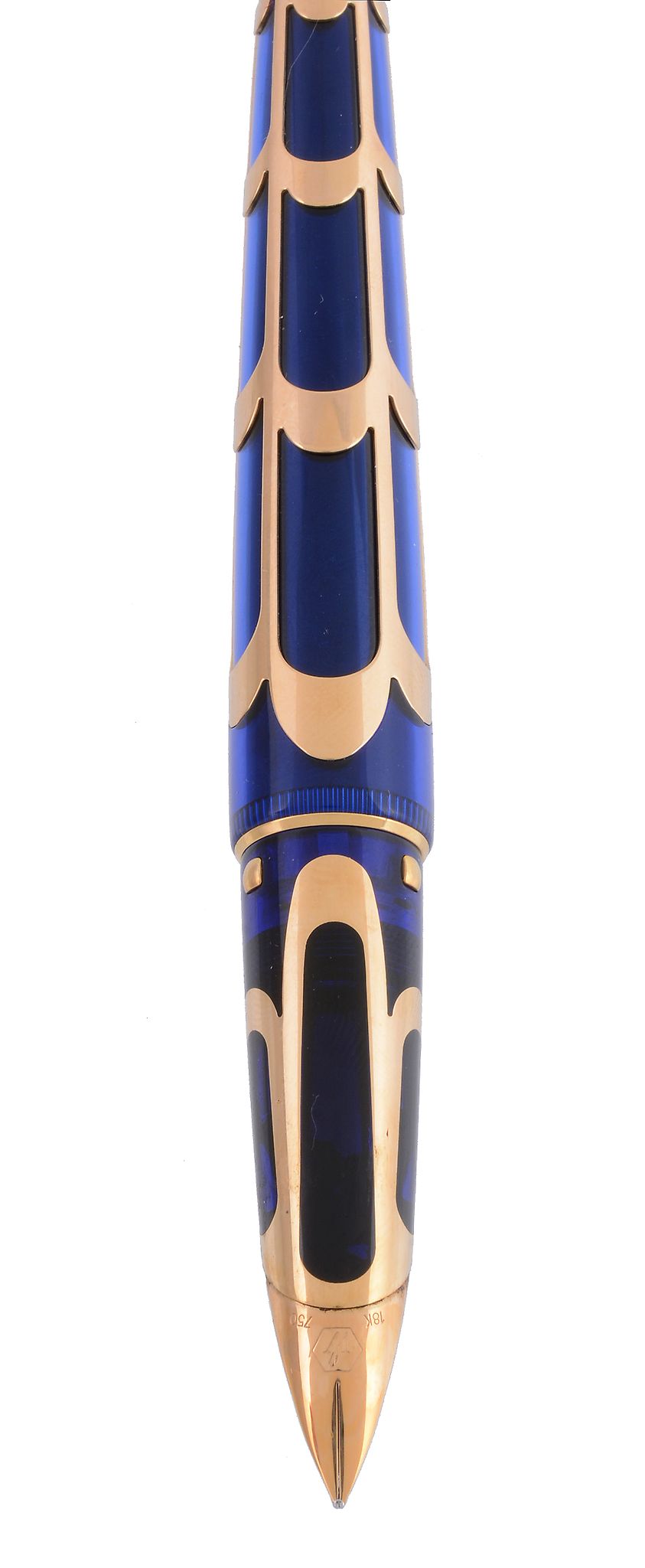 Waterman, Boucheron, a limited edition blue resin and gold filigree fountain pen,   no. 0771/3741, - Image 4 of 4
