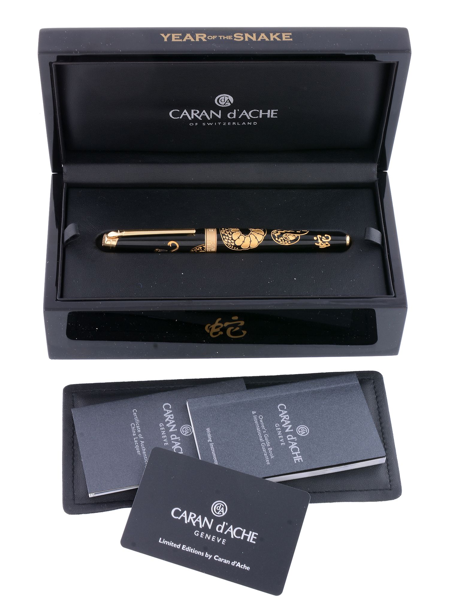 Caran d¬he, Year of The Snake, a limited edition fountain pen,   the black lacquer cap and barrel - Image 2 of 4