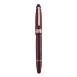 Montblanc, Meisterstuck, 161, a burgundy resin document marker pen,   the burgundy coloured resin