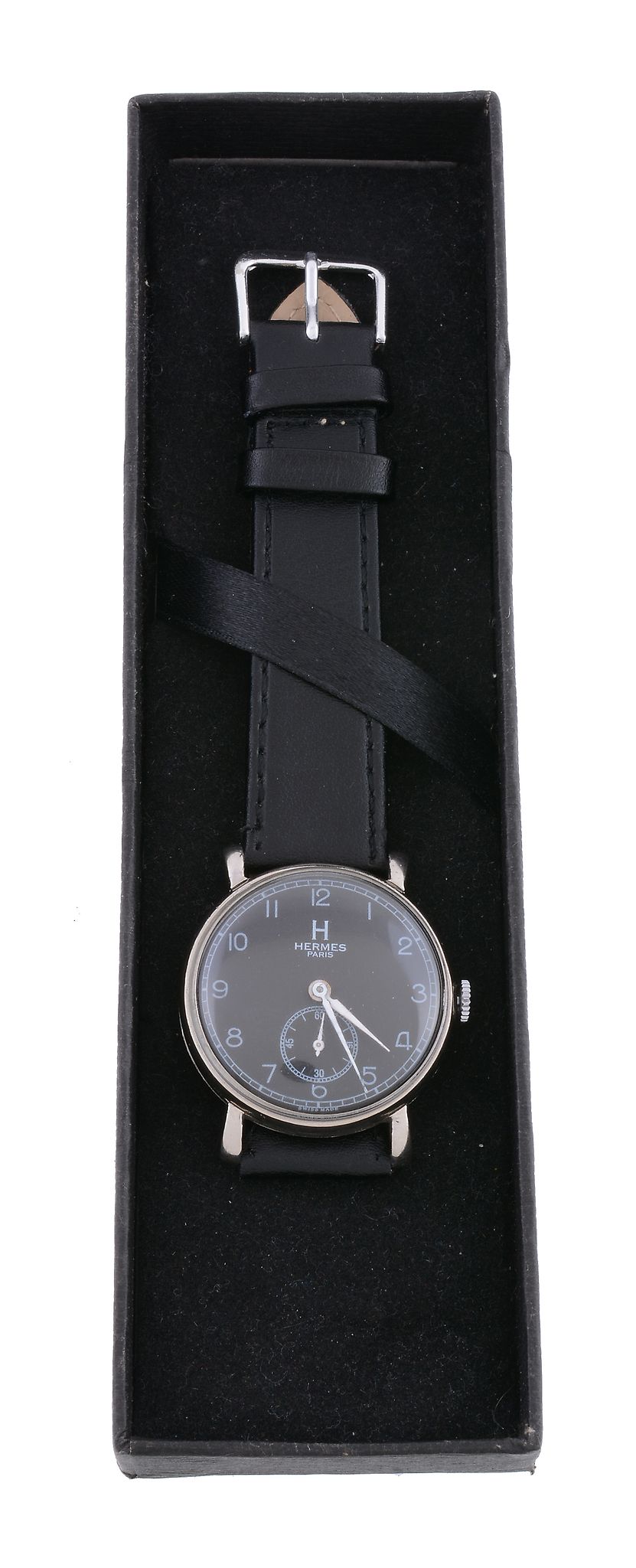 Hermes, ref. 0503782, a stainless steel military style wristwatch,   circa 1950, manual wind - Image 2 of 2