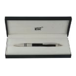 Mont Blanc, Starwalker, an anthracite carbon fibre and platinum plated ballpoint pen,   with