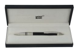 Mont Blanc, Starwalker, an anthracite carbon fibre and platinum plated ballpoint pen,   with