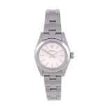 Rolex, Oyster Perpetual, ref. 76080, a lady's stainless steel bracelet wristwatch,   no. D074169,